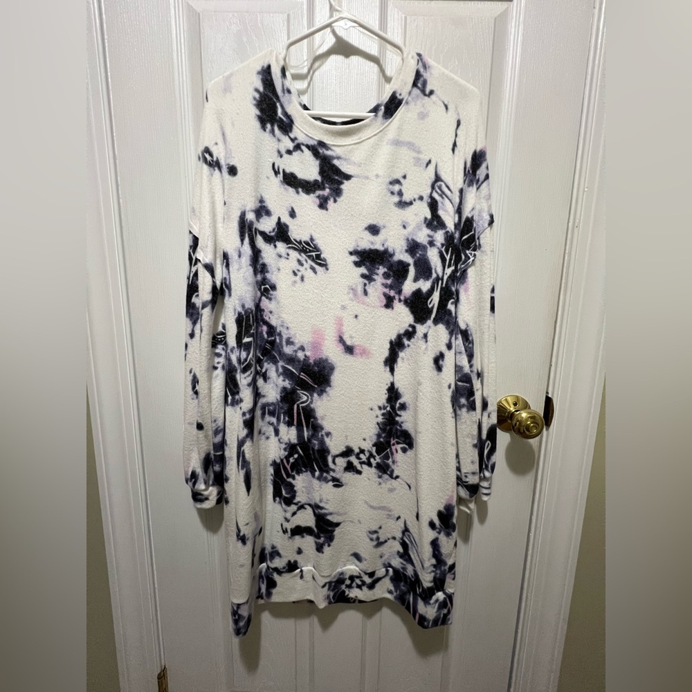 First Love Monochrome Tie-Dye Dress